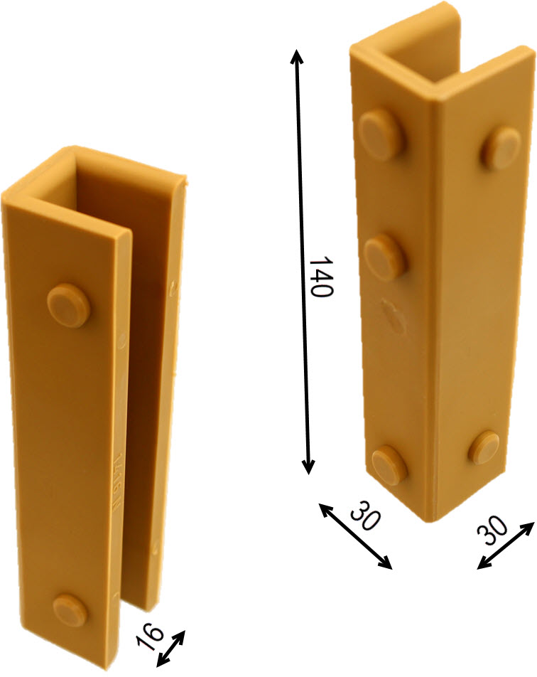 Führungsschuheinlage, 140x29.5x30, 16mm Schiene
