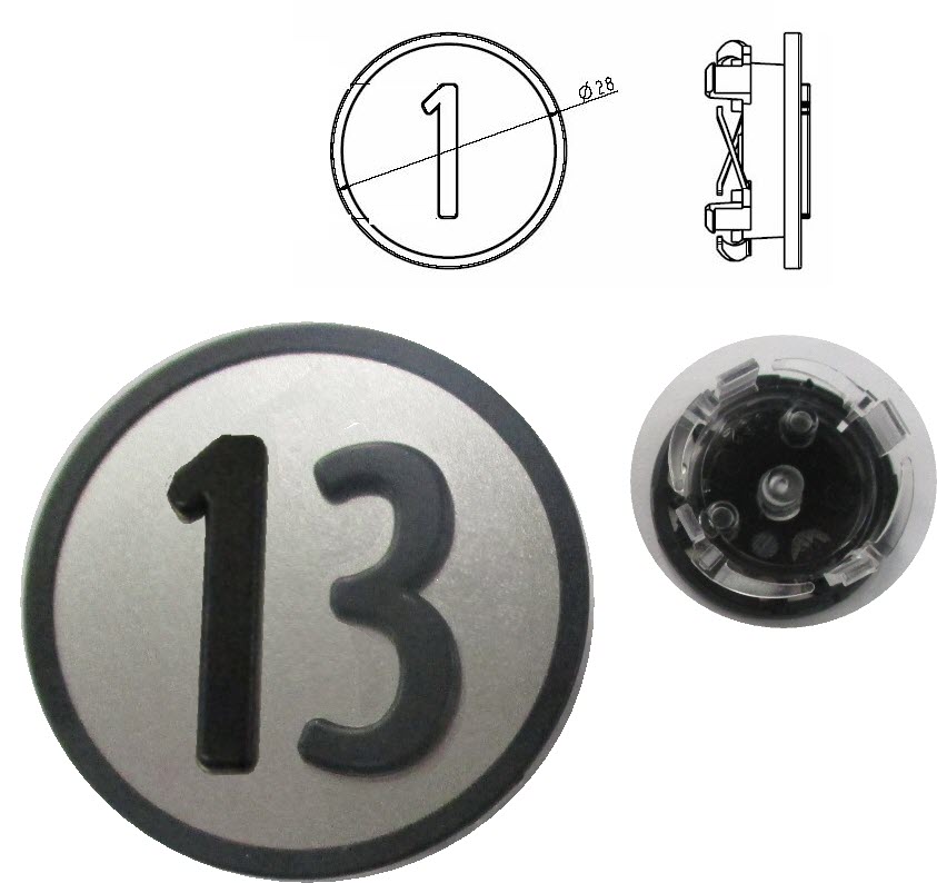 Tastplatte, Haupthalt, KONE KSS, grau ''13''