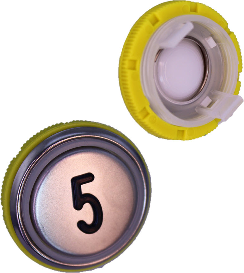 Taster Bedienelement, DMG BLS neu, rostfrei, Relief "5"