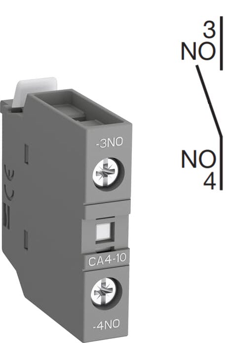 Hjälpkontaktblock, ABB CA4-10, Skruvansl., 1NO