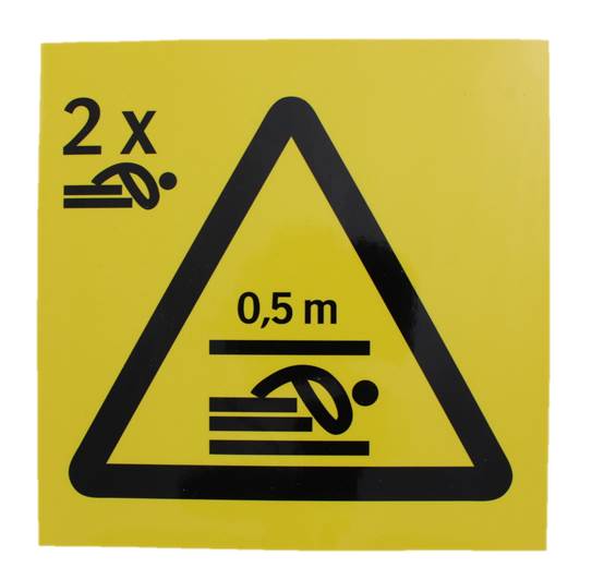 Skylt, räddningsutrymme 0.5m, 2 personer liggande