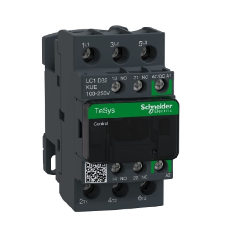 Contactor, Schneider/Telemec., LC1D32KUE, 100-250V AC/DC, 32A/15kW
