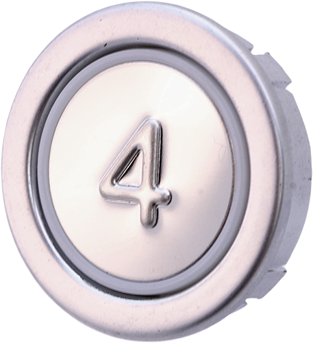 "Tryckknapp, Kleemann, FMR Mirror, röd LED, ''4''"