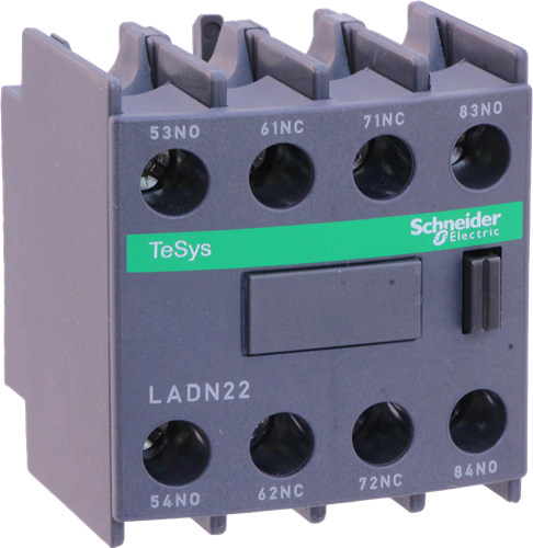 Hjälpkontaktblock, Schneider/Telemec., LADN22, 2NO/2NC, TeSys D