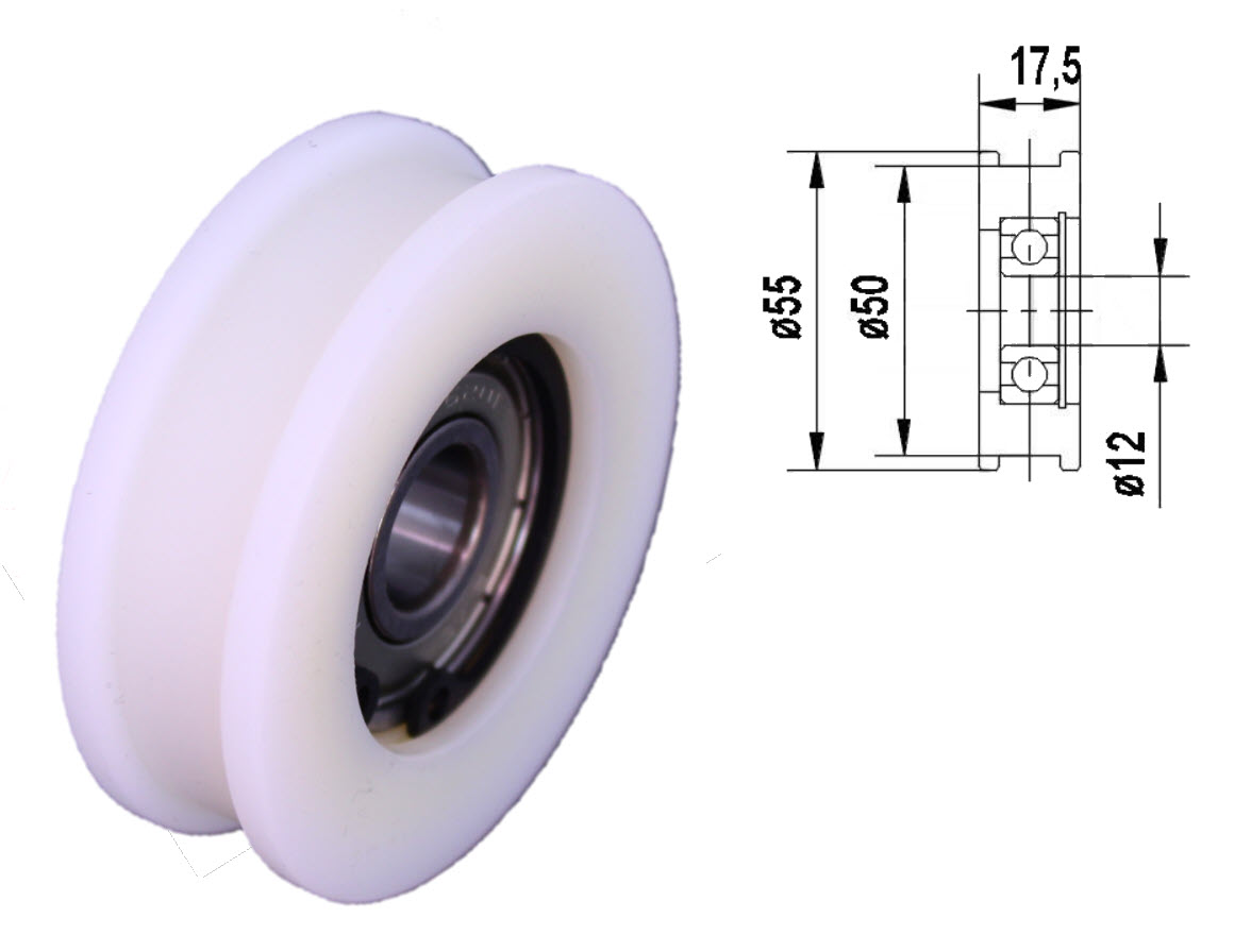 Bärrulle, Passar Sematic III, ø55/50/12x17.5mm