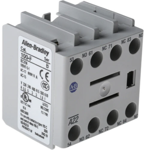 Hjälpkontaktblock, Allen Bradley, 100-FA22, 2NO/2NC