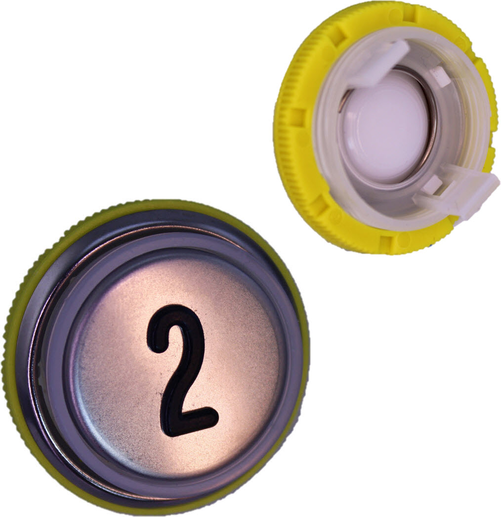 Taster Bedienelement, DMG BLS neu, rostfrei, Relief "2"