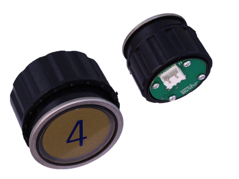 Tryckknapp Schindler D2, 3-pin, grön LED, ''4''