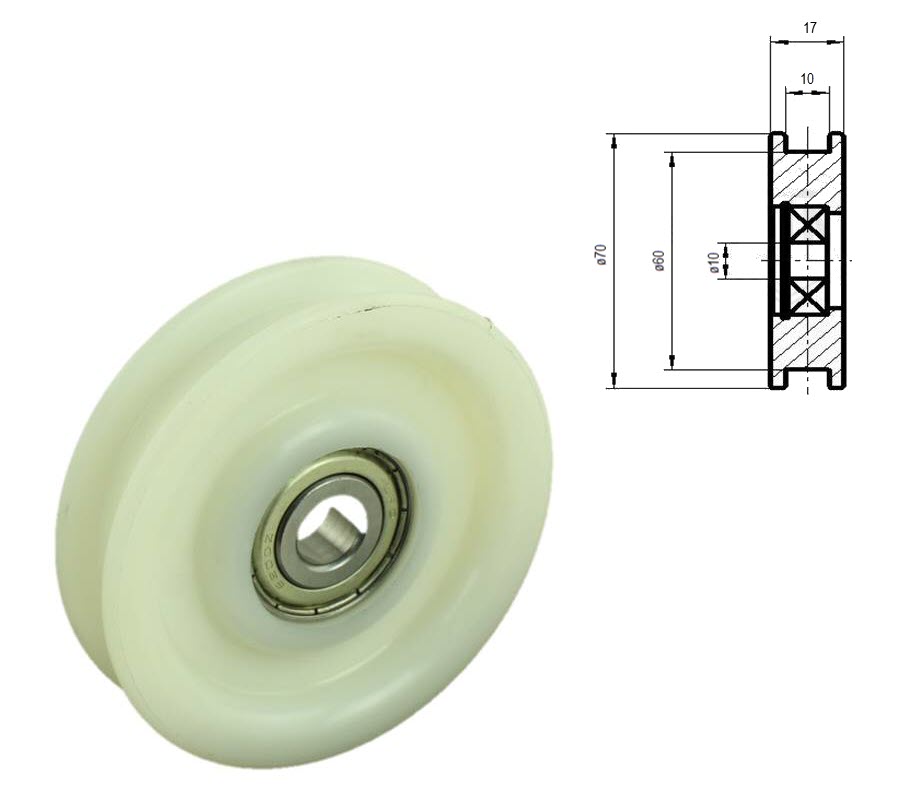 Bärrulle, Thyssen, M2TS4/M2ZS4/S4/D4, ø70/60/10x17mm