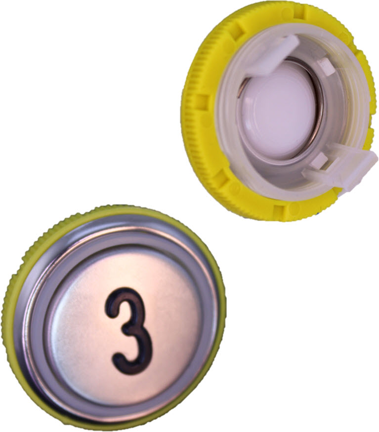 Taster Bedienelement, DMG BLS neu, rostfrei, Relief "3"