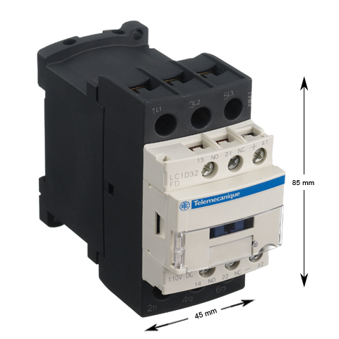 Contactor, Schneider/Telemec., LC1D32FD, 110VDC, 32A, 15kW