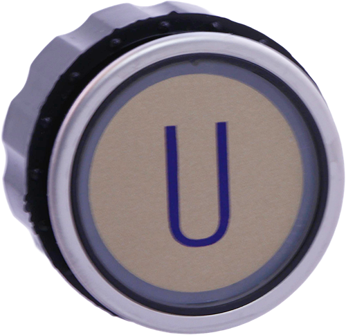 Tryckknapp, Schindler D2, 3-pin, grön LED, ''U''