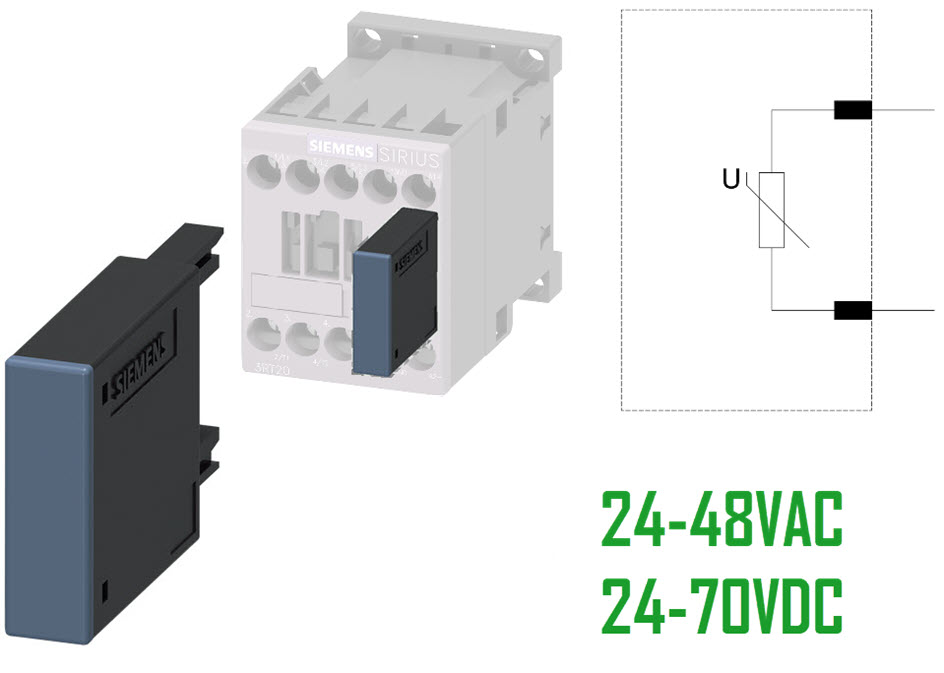 RC-skydd, Siemens, 3RT2916-1BB00, Passar S00, 24-48VAC, 24-70VDC