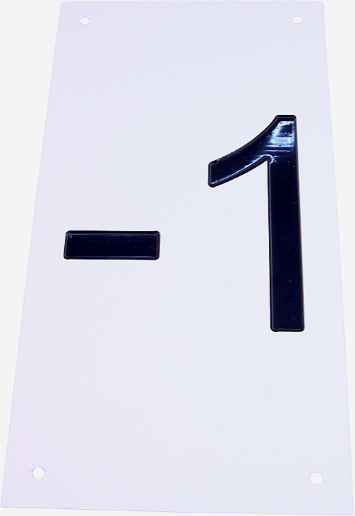 Tryckplåt, aluminium, med symbol ''-1'', 99x189mm