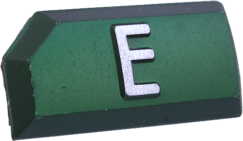 Tastplatte, KONE Novel, Relief, ''E'', erhöht, grün (Haupthalt)